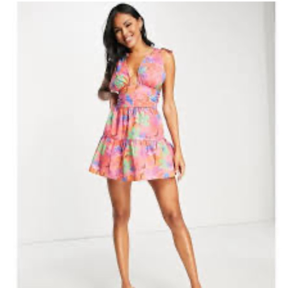 NWOT AsYou Vibrant Floral Mini Dress Size 6